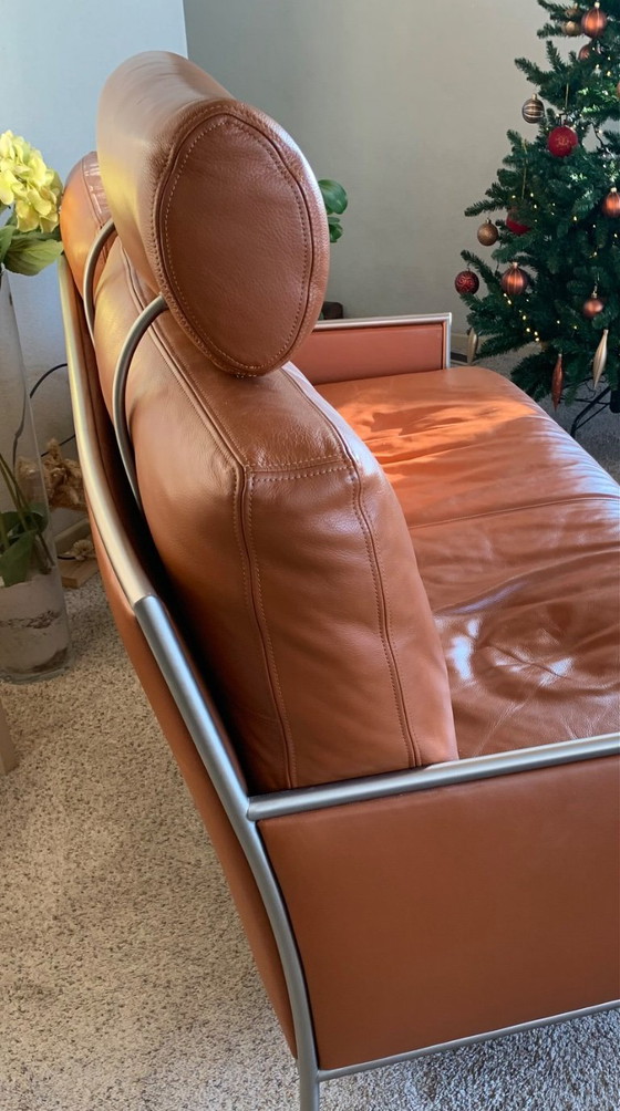 Image 1 of Artanova two-seater sofa leather cognac 