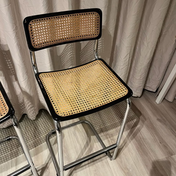 Image 1 of Coppia di sgabelli da bar in stile S32, ispirati a Marcel Breuer, anni '70