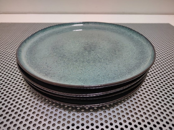 Image 1 of Service de table 12 pièces en faïence bleue