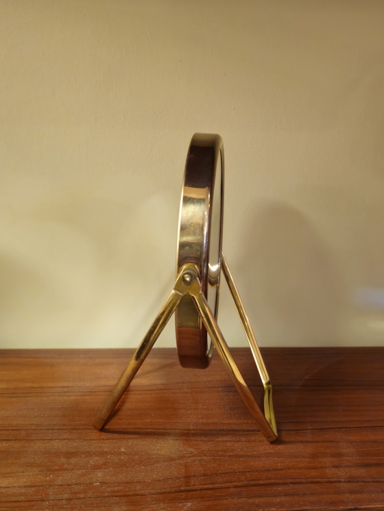 Image 1 of Vintage Messing Make-up Spiegel Kaptafel Makeup