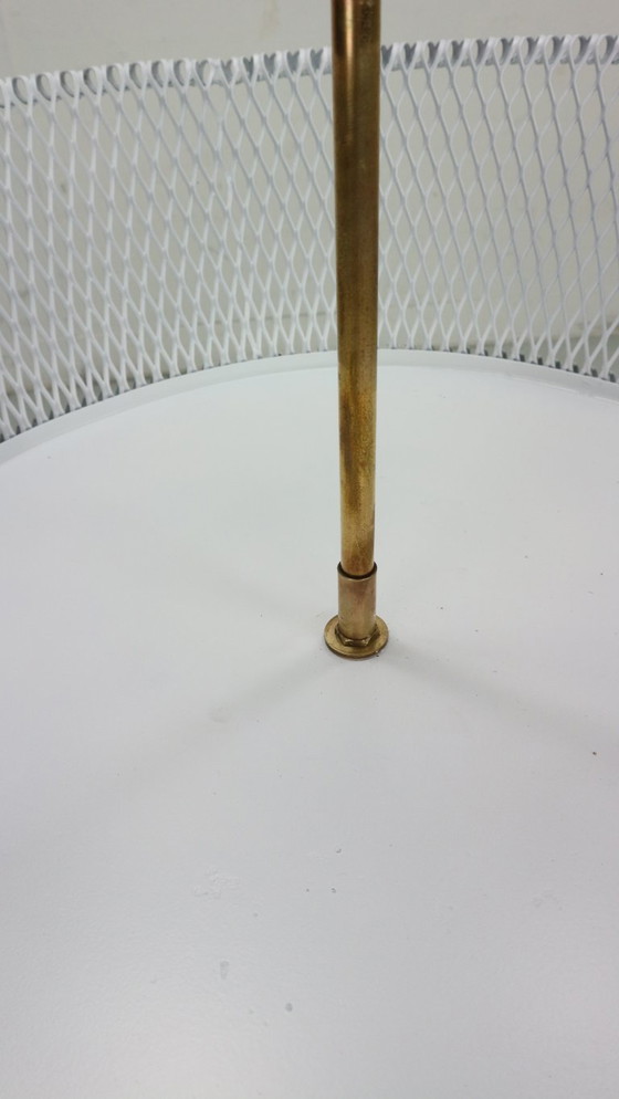 Image 1 of Fioriera d'epoca in metallo bianco e ottone, Francia, anni '60