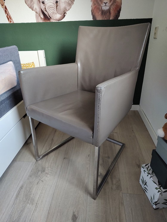 4 X Grijze Bert Plantagie Tidy Stoelen – Eetkamerstoelen, Leather, rvs (photo 5 of 8)