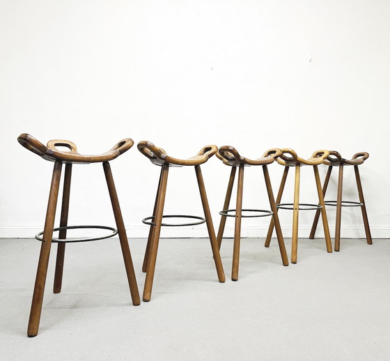 Image 1 of 1/12 Brutalist Marbella Barhocker Bar Stool Set Sergio Rodrigues