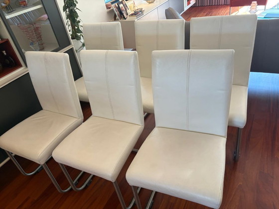 6x Leren Eetkamerstoel, Model Vivola – Sanders, Eetkamerstoelen, Leather, Metal (photo 6 of 6)