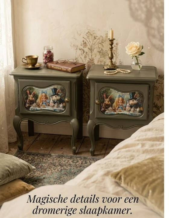 Image 1 of **Whimsical Wonderland Bedside Cabinets – Exclusive Design**