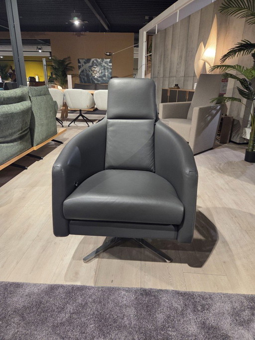 IP Design Relaxfauteuil Boss Grijs – verstelbare relaxstoel, Leather