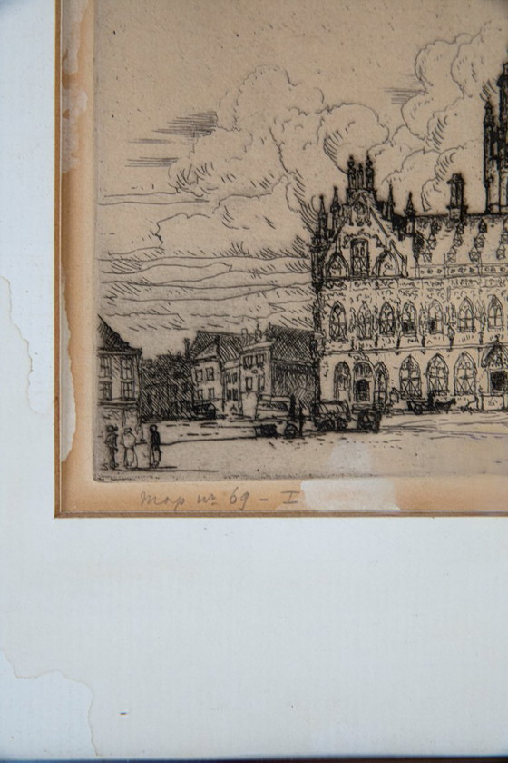 Image 1 of Jan Poortenaar – Historischer Rathausplatz – Radierung – signiert