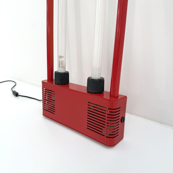 Image 1 of Red Double Neon Lamp by Gian N. Gigante for Zerbetto, 1980s