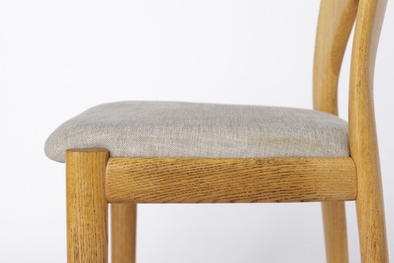 Niels Koefoed Danish Teak Dining Chair, 1970s Mid-Century Modern, Light Grey Upholstery, 2 Available, Wood (photo 7 of 12)