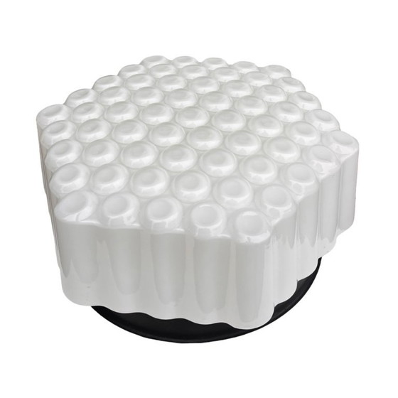 Image 1 of Large hexagonal three-dimensional milky white Honeycomb wall lamp ceiling lamp Czechoslovakia Kamenický Šenov 1960s