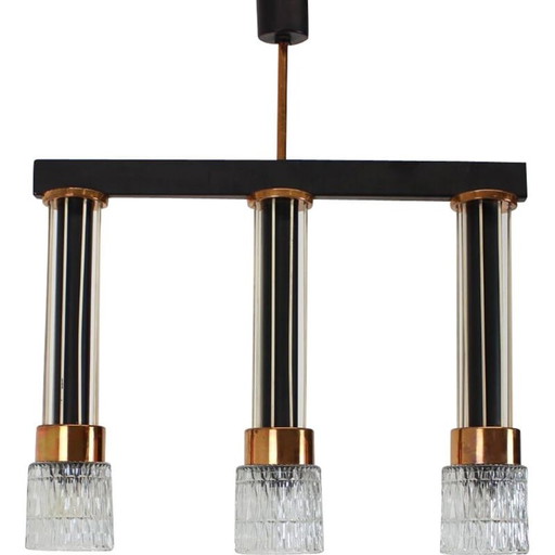 Vintage metal chandelier by Drukov, Czechoslovakia 1970