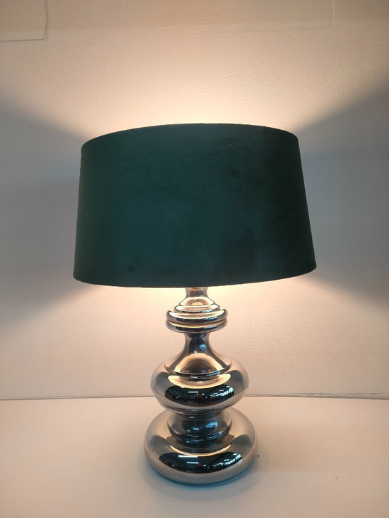 Image 1 of Vintage 1960s/70s metal chrome-plated design table lamp (with shade selection)
