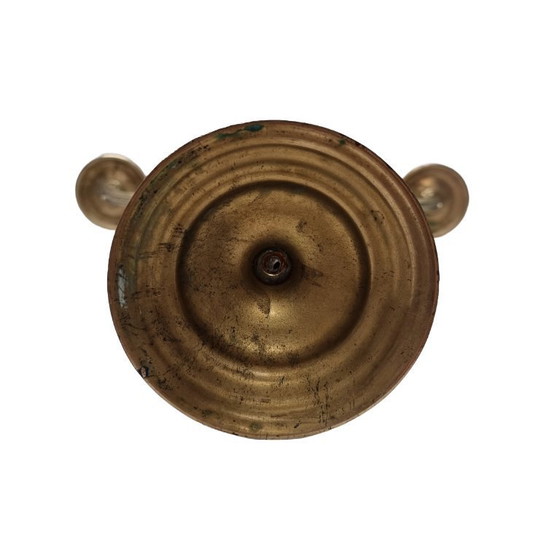 Image 1 of Candeliere vintage in ottone a tre bracci
