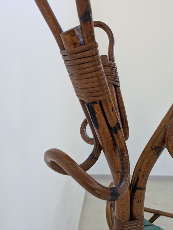 Image 1 of Salon en bambou - Fauteuils, table basse et porte-manteau - Vintage