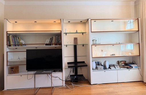 B&B Italia DOMUS Wohnwand – Antonio Citterio – Vintage Designklassiker – vitrinekasten, Wood, Glass