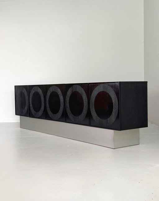 Black Brutalist Circular Credenza, Musterring Belgium