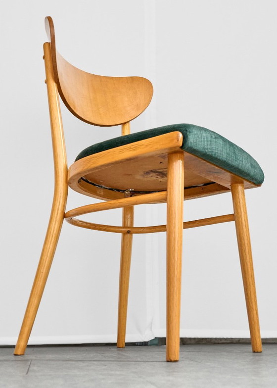 Set of 4 Dining Chairs, Jitona, 1960s, Czechoslovakia, Textile, Wood, Beige (photo 13 of 15)