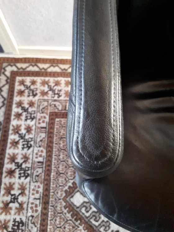 Image 1 of Four Rolf Benz armchairs in black leather