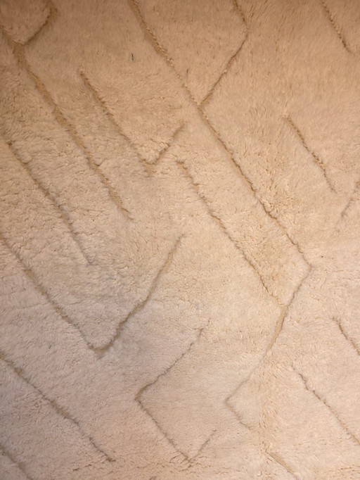 Crème op crème Beni Ourain-kleed 260 x 175 cm