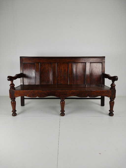 Eichenbank aus dem georgianischen Stil des 18. Jahrhunderts – datiert um 1790 – bankstel, Wood