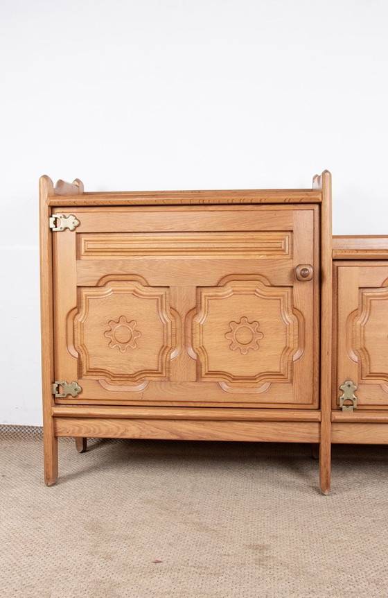 Image 1 of Französisches Sideboard aus massiver Eiche von Guillerme und Chambron für Your Home 1960.