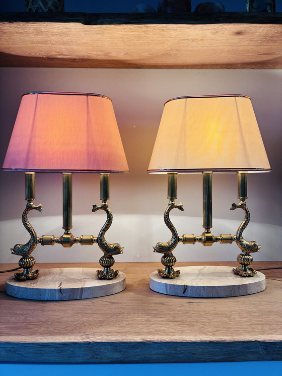 Image 1 of Set Hollywood Regency Tischlampen 