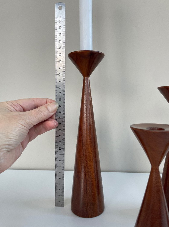 Image 1 of 4x PORTACANDELE in palissandro danese vintage design di metà secolo