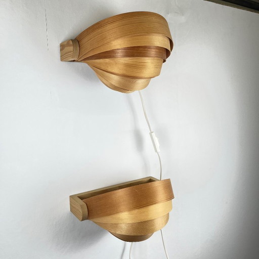 Translandia Duo Wandleuchte aus Kiefernholz, Dänemark, 1960-70