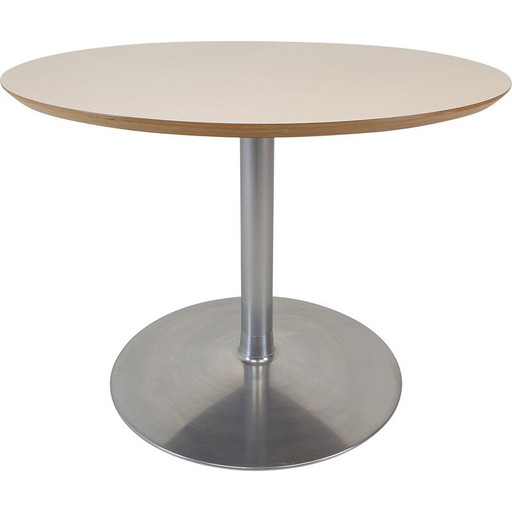 Table de salle à manger ronde en bois vintage par Pierre Paulin pour Artifort, 2000