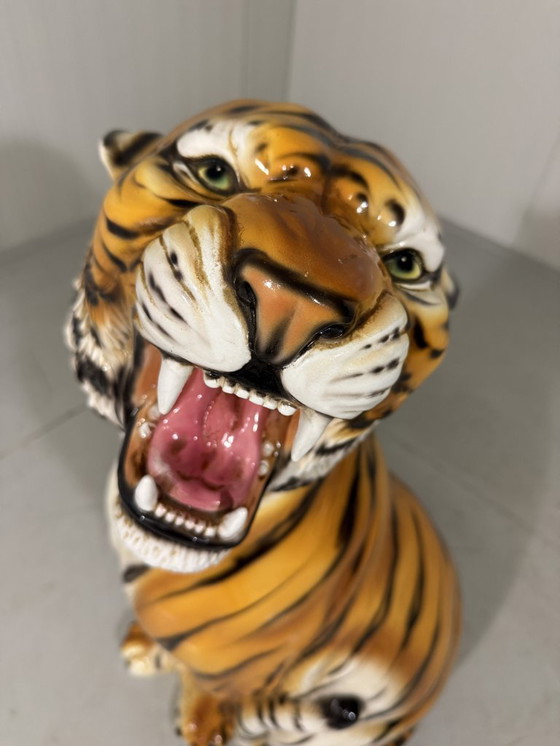 Image 1 of Grande tigre in ceramica, Italia, anni '70