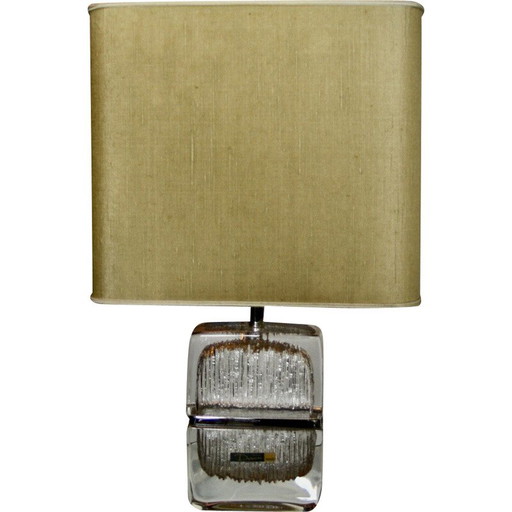 Lámpara de cristal vintage para La Maison Daum, Nancy 1960