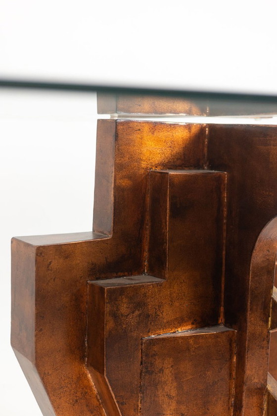 Image 1 of Matteo Ceccarelli. Sculpturale tafel in de "brutalistische" stijl. Jaren 80.