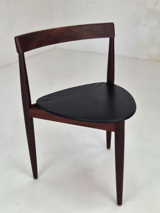 Roundette Teak Esszimmerstuhl von Hans Olsen für Frem Rojle, 1960er – eetkamerstoelen, Leather, Wood