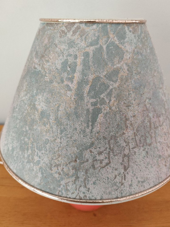 Image 1 of Vintage ceramic lamp with a patinated lampshade