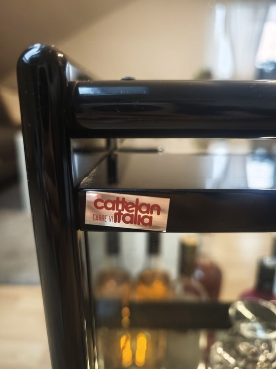 Original Cattelan Italia Bar Cabinet / Bar Cart Vintage 1980s, Display cabinets, Glass, Metal, Black (photo 4 of 6)