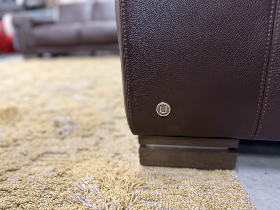 Image 1 of (2) Divano Natuzzi e 2 poltrone Amadeus in pelle marrone