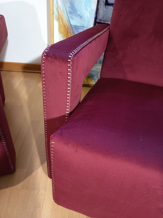 Image 1 of CASSINA 2X Poltrone 637 UTRECHT  (NUOVE MAI USATE) in Velluto 13L Ortigia/Plum con Cuciture in filo Naturale a punta Cavallo
