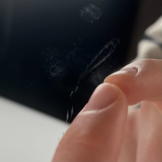 Image 1 of Specchio quadrato in plastica con bordi arrotondati, crema, 1970/80