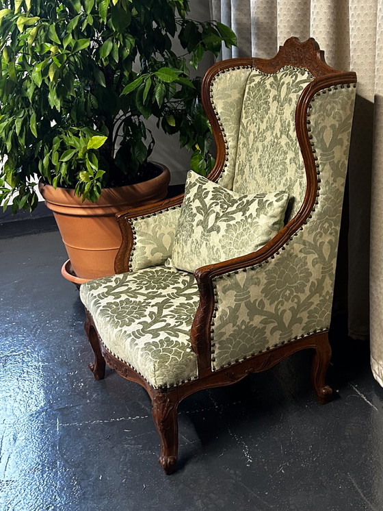 Image 1 of Wing Chair New Upholstered With Cushion