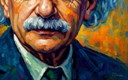 Impressionistic Painting on Acrylic Canvas / Albert Einstein / (60x60 Cm) I