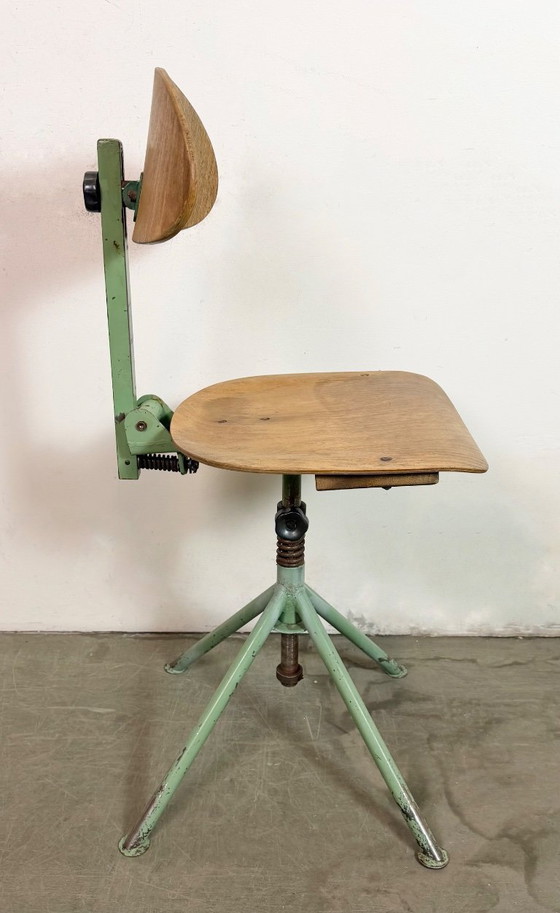 Image 1 of Green Industrial Workshop Chair, 1950s