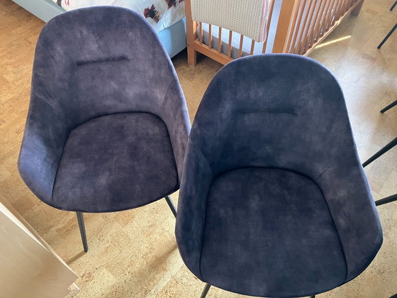 Image 1 of sedie a secchiello in nabuk tavolo da pranzo (4)