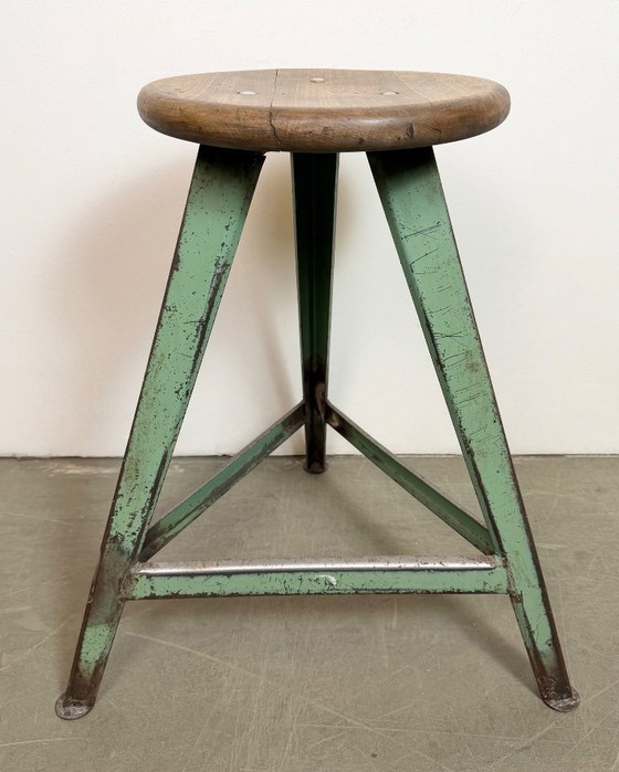 Image 1 of Sgabello da officina industriale verde, anni '60