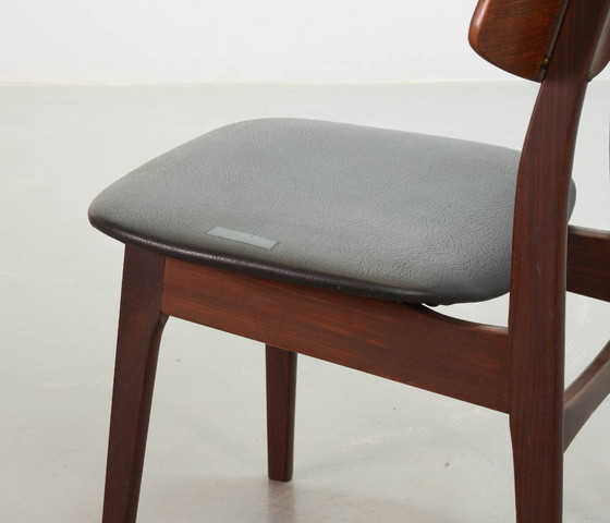 Image 1 of Elegante set di 2 sedie da pranzo in legno di teak Webe di Louis van Teeffelen, 1960.