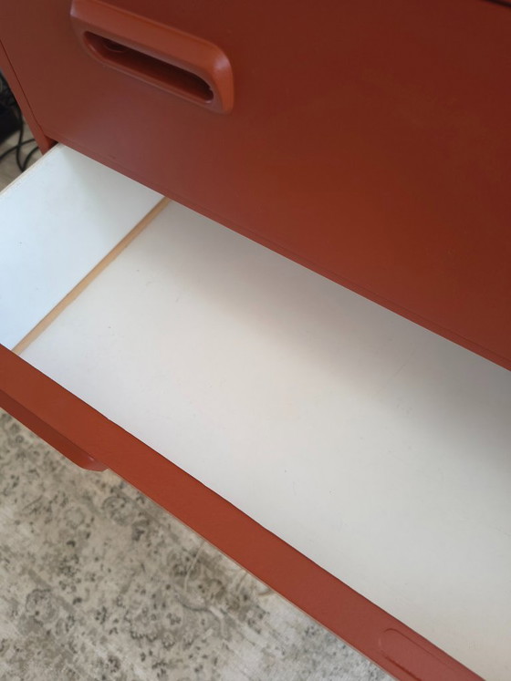 Vintage Swedish Chest of Drawers – Terracotta Red – Mid Century – Sideboard, Wood (photo 7 of 8)