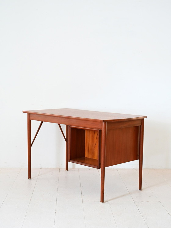 Image 1 of Scandinavian Teak Desk with Three Drawers, 1950s/60s