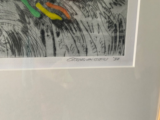 Image 1 of Acquaforte colorata e incorniciata di Gerard van Kerkhof