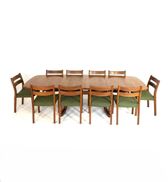 Image 1 of Tavolo da pranzo vintage XXXL estensibile in teak anni '80