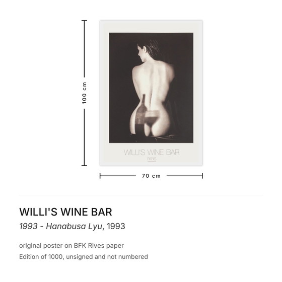 Willi's Wine Bar Poster 1993 - Hanabusa Lyu – Paper (photo 3 of 5)