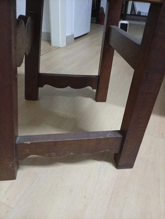 3 rustikale Esszimmerstühle – Leder, Metall (photo 3 of 11)